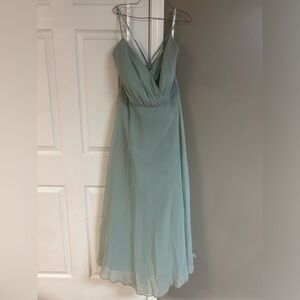 David bridal sage bridesmaid dress wore only once .